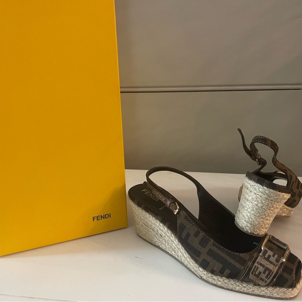 fendi zepps zucca espadrille wedge - Picture 3 of 5